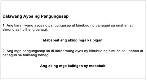 2 pangungusap example|Dalawang Ayos ng Pangungusap .